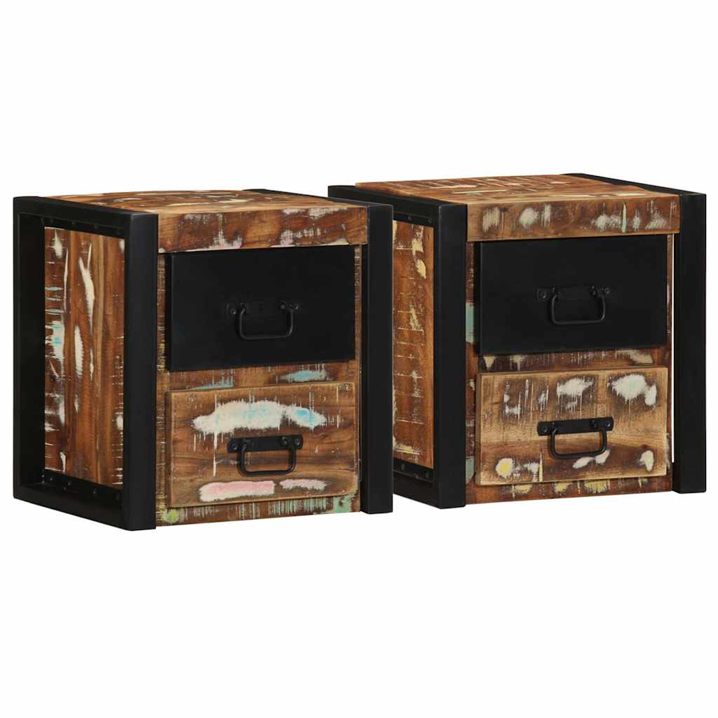 vidaXL Nachtkastje 40x35x40 cm massief ruw mangohout