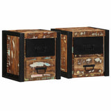 vidaXL Nachtkastje 40x35x40 cm massief ruw mangohout