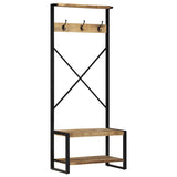 vidaXL Garment Rack 80x40x190 cm Solid Rough Mango Wood