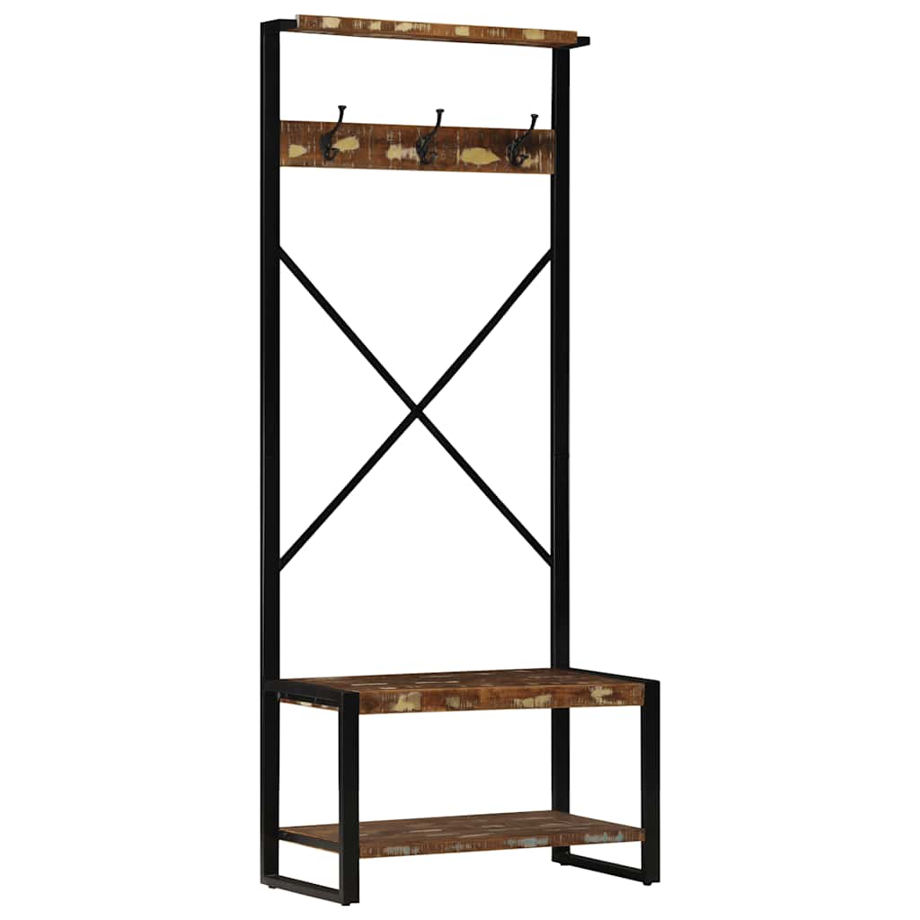 vidaXL Garment Rack 80x40x190 cm Solid Rough Mango Wood