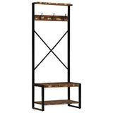 vidaXL Garment Rack 80x40x190 cm Solid Rough Mango Wood