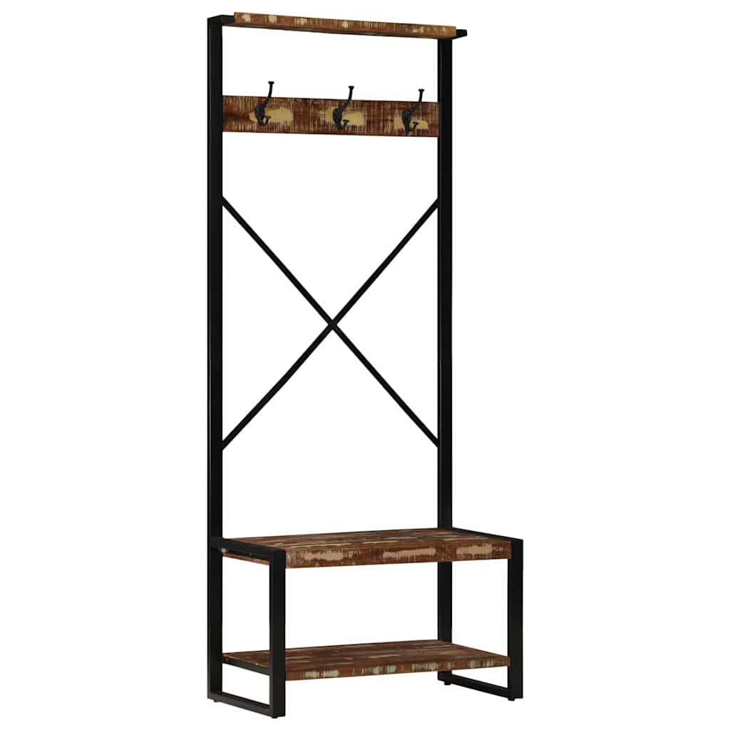vidaXL Garment Rack 80x40x190 cm Solid Rough Mango Wood