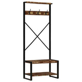 vidaXL Garment Rack 80x40x190 cm Solid Rough Mango Wood