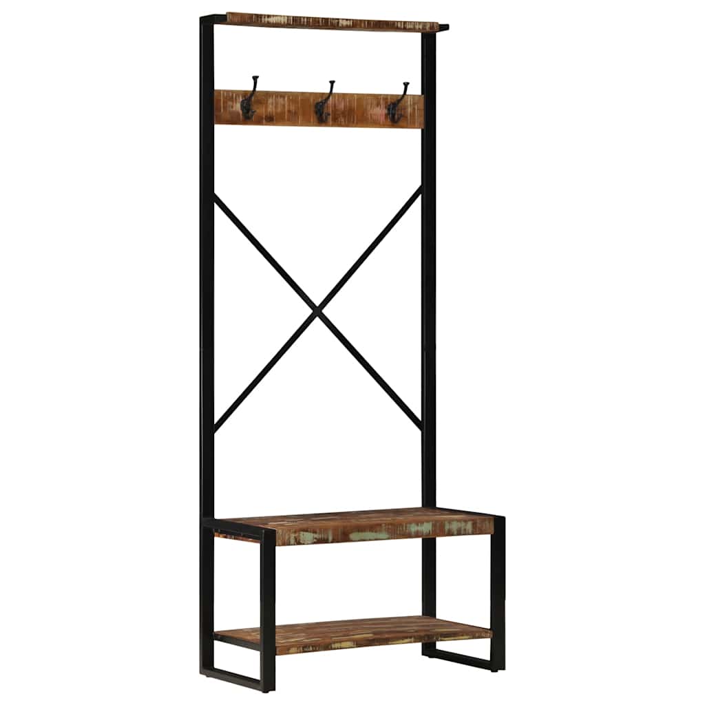 vidaXL Garment Rack 80x40x190 cm Solid Rough Mango Wood
