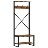 vidaXL Garment Rack 80x40x190 cm Solid Rough Mango Wood