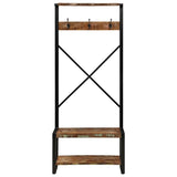 vidaXL Garment Rack 80x40x190 cm Solid Rough Mango Wood