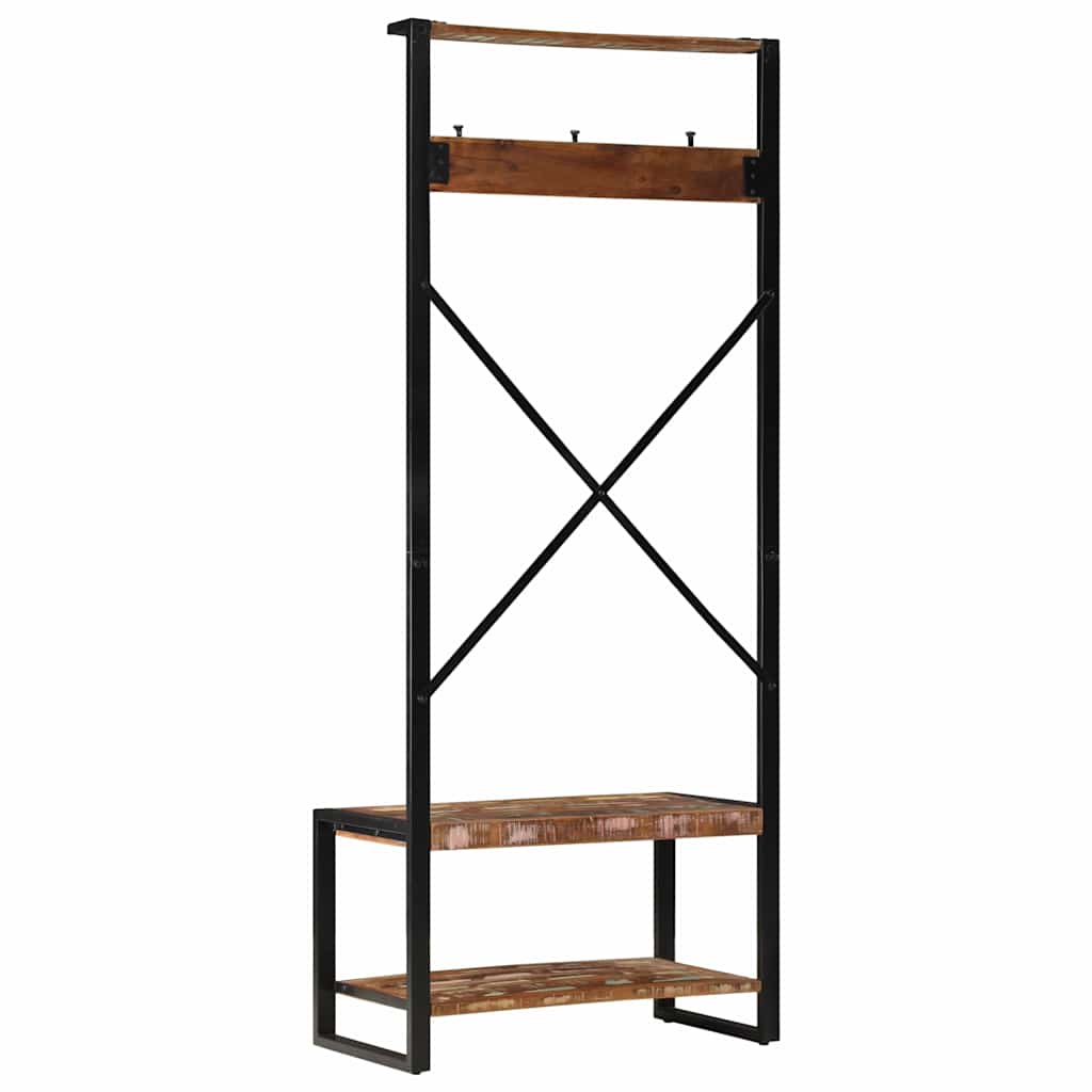 vidaXL Garment Rack 80x40x190 cm Solid Rough Mango Wood