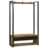 vidaXL Kledingrek met lade Bruin 110 x 40 x 179 cm Massief mangohout