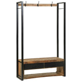 vidaXL Kledingrek met lade Bruin 110 x 40 x 179 cm Massief mangohout