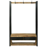 vidaXL Kledingrek met lade Bruin 110 x 40 x 179 cm Massief mangohout