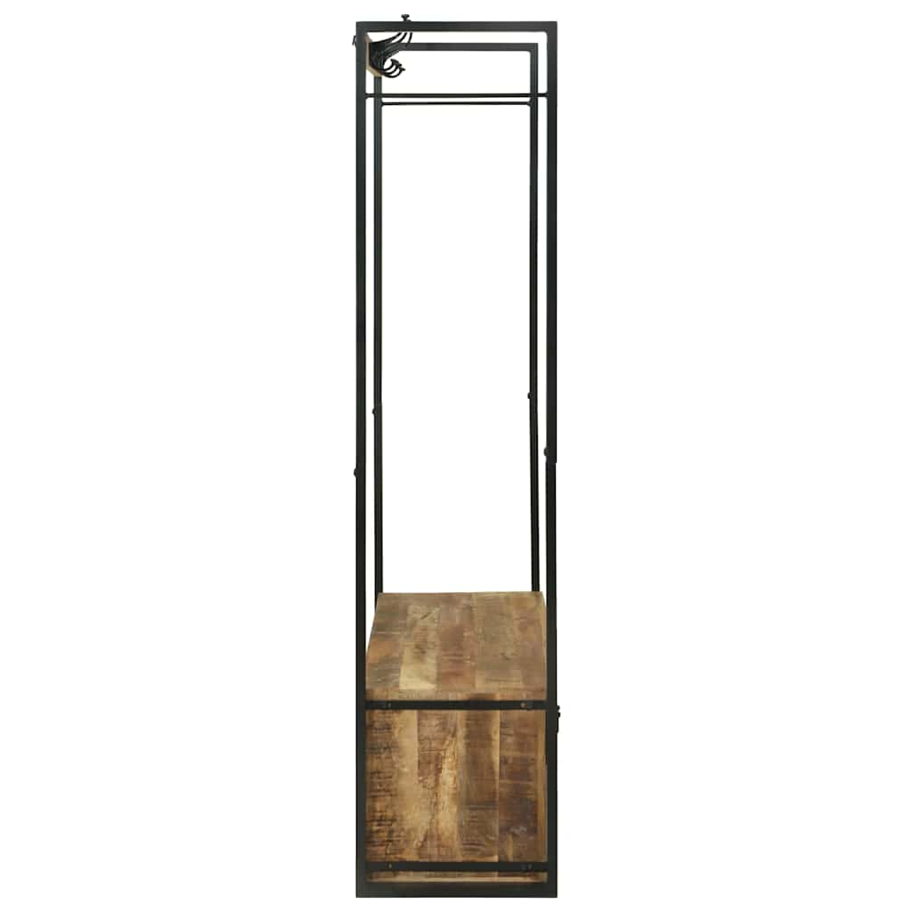 vidaXL Kledingrek met lade Bruin 110 x 40 x 179 cm Massief mangohout