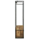 vidaXL Kledingrek met lade Bruin 110 x 40 x 179 cm Massief mangohout