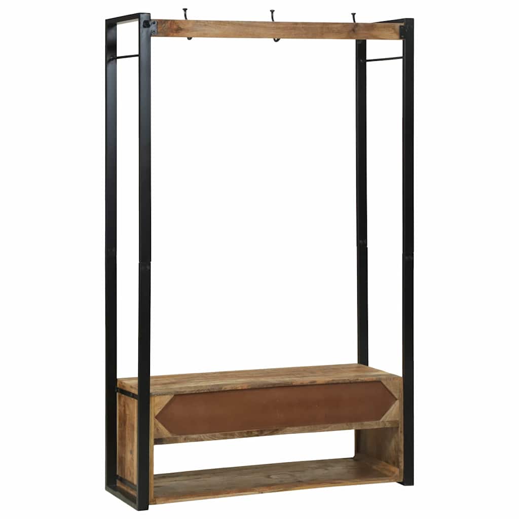 vidaXL Kledingrek met lade Bruin 110 x 40 x 179 cm Massief mangohout