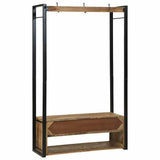 vidaXL Kledingrek met lade Bruin 110 x 40 x 179 cm Massief mangohout