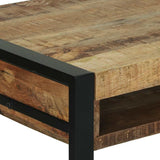 vidaXL Kaptafel met plank Bruin 100 x 50 x 75 cm Massief mangohout