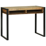 vidaXL Kaptafel met plank Bruin 100 x 50 x 75 cm Massief mangohout