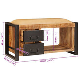 vidaXL Storage Bench with Drawer Brown 80 x 35 x 40 cm Solid Mango Wood