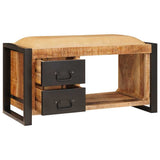 vidaXL Storage Bench with Drawer Brown 80 x 35 x 40 cm Solid Mango Wood