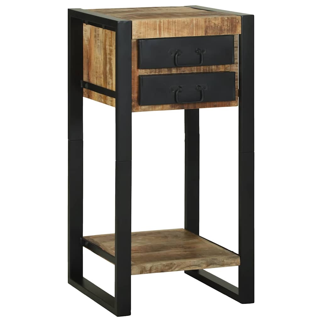 vidaXL Bijzettafel met lade Bruin 40 x 40 x 80 cm Massief Mango Hout