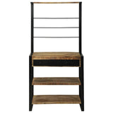 vidaXL Keukenrek Bruin en Zwart 80 x 40 x 160 cm Massief Mango Hout