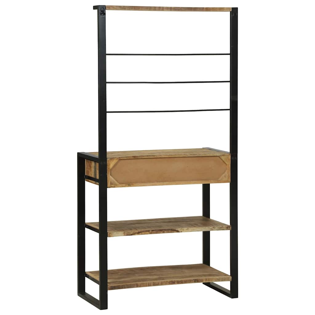 vidaXL Keukenrek Bruin en Zwart 80 x 40 x 160 cm Massief Mango Hout