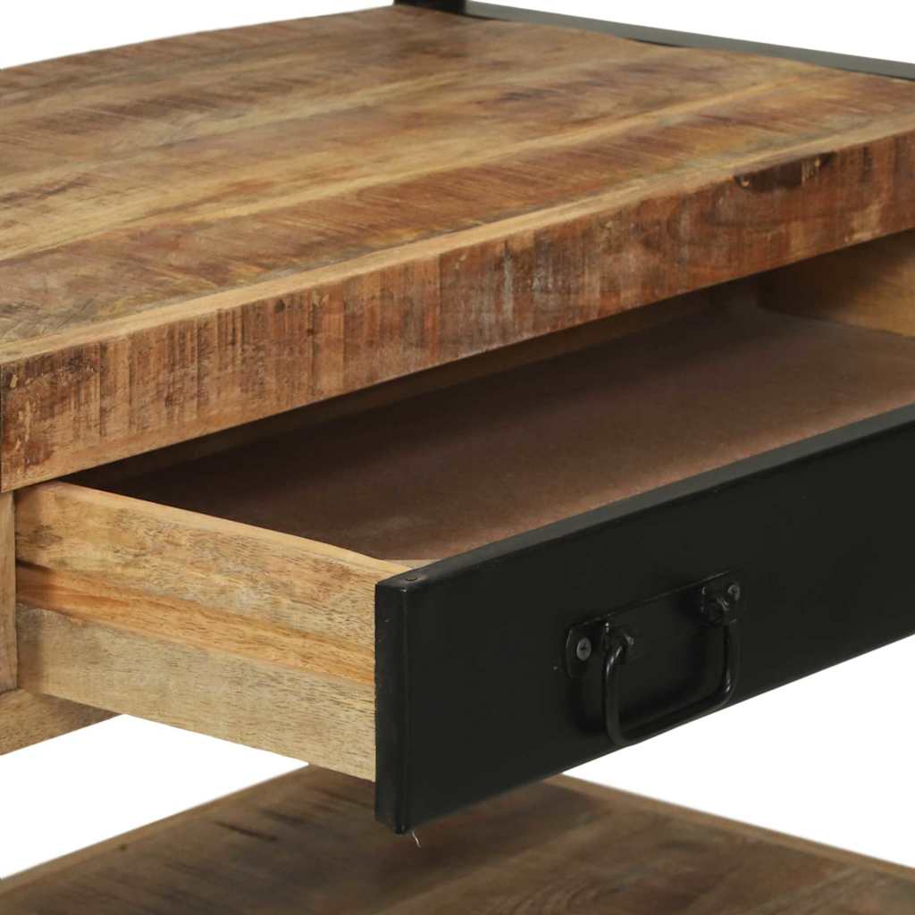 vidaXL Keukenrek Bruin en Zwart 80 x 40 x 160 cm Massief Mango Hout