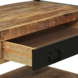 vidaXL Keukenrek Bruin en Zwart 80 x 40 x 160 cm Massief Mango Hout