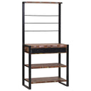 vidaXL Keukenrek Bruin en Zwart 80 x 40 x 160 cm Massief Mango Hout