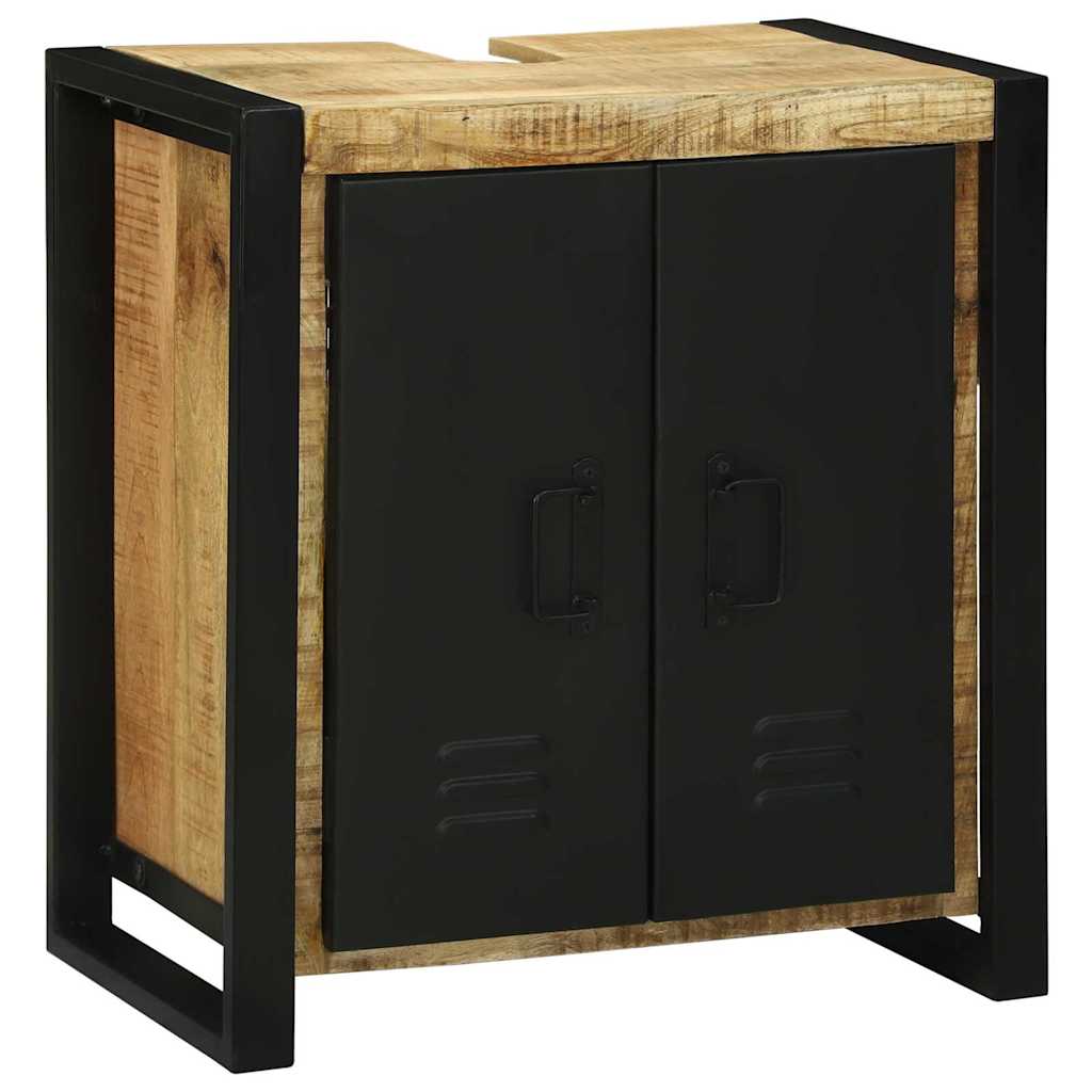 vidaXL Wastafelkast met plank Bruin 55 x 35 x 60 cm Massief Mango Hout
