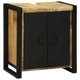 vidaXL Wastafelkast met plank Bruin 55 x 35 x 60 cm Massief Mango Hout