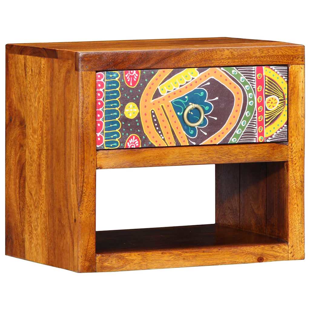 vidaXL Nachtkastje met lade Bruin 40 x 35 x 35 cm Massief Acacia Hout