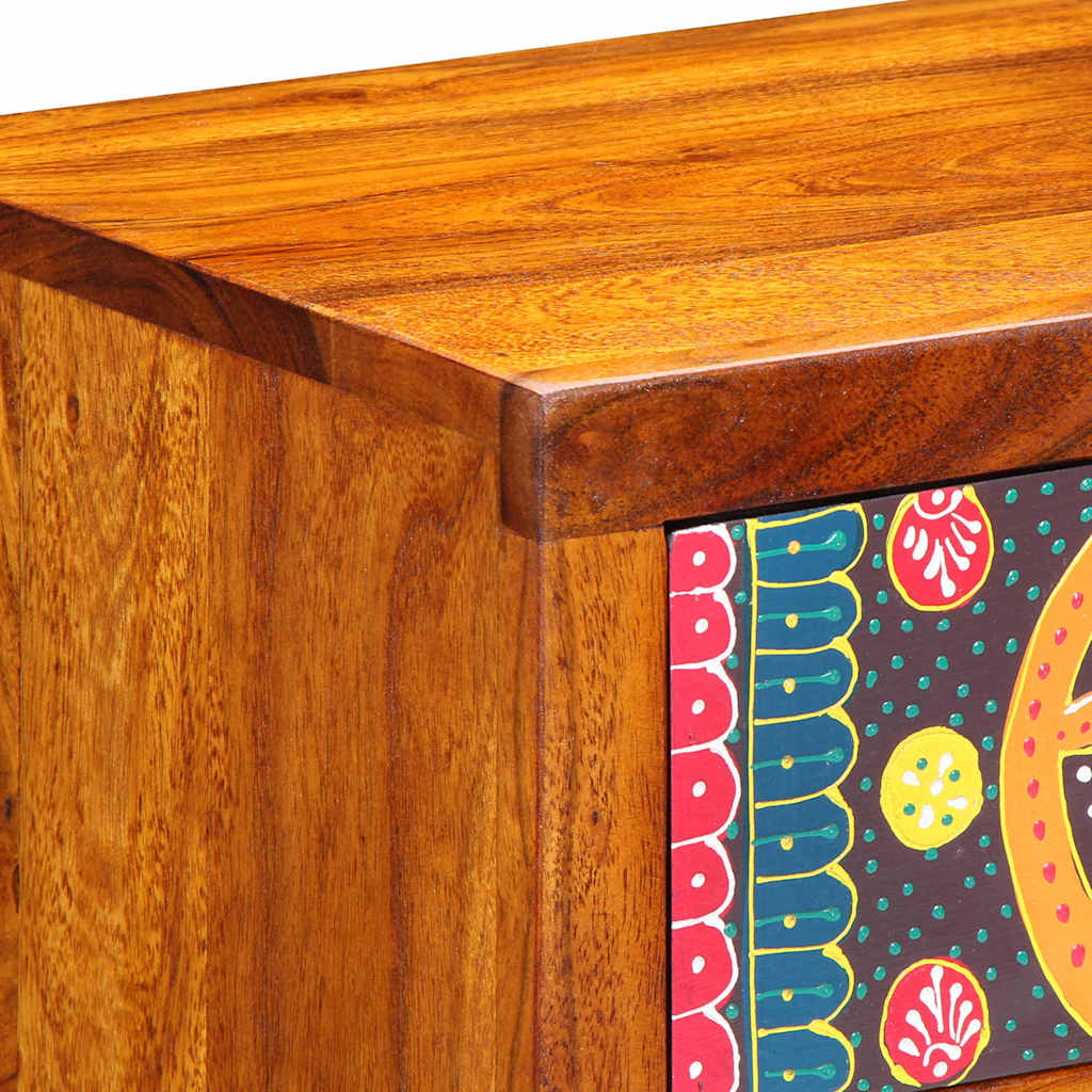 vidaXL Nachtkastje met lade Bruin 40 x 35 x 35 cm Massief Acacia Hout