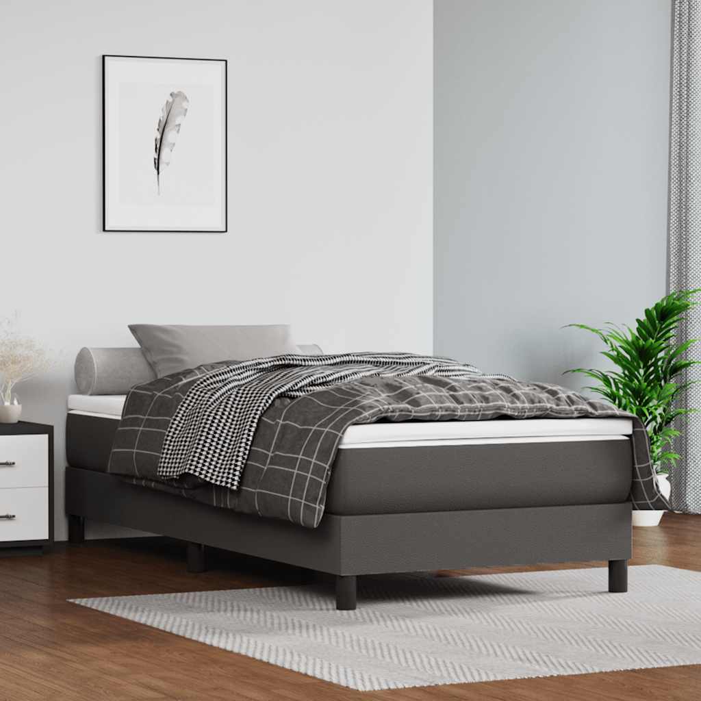 vidaXL Pocketveringmatras medium 80x200x20 cm kunstleer zwart