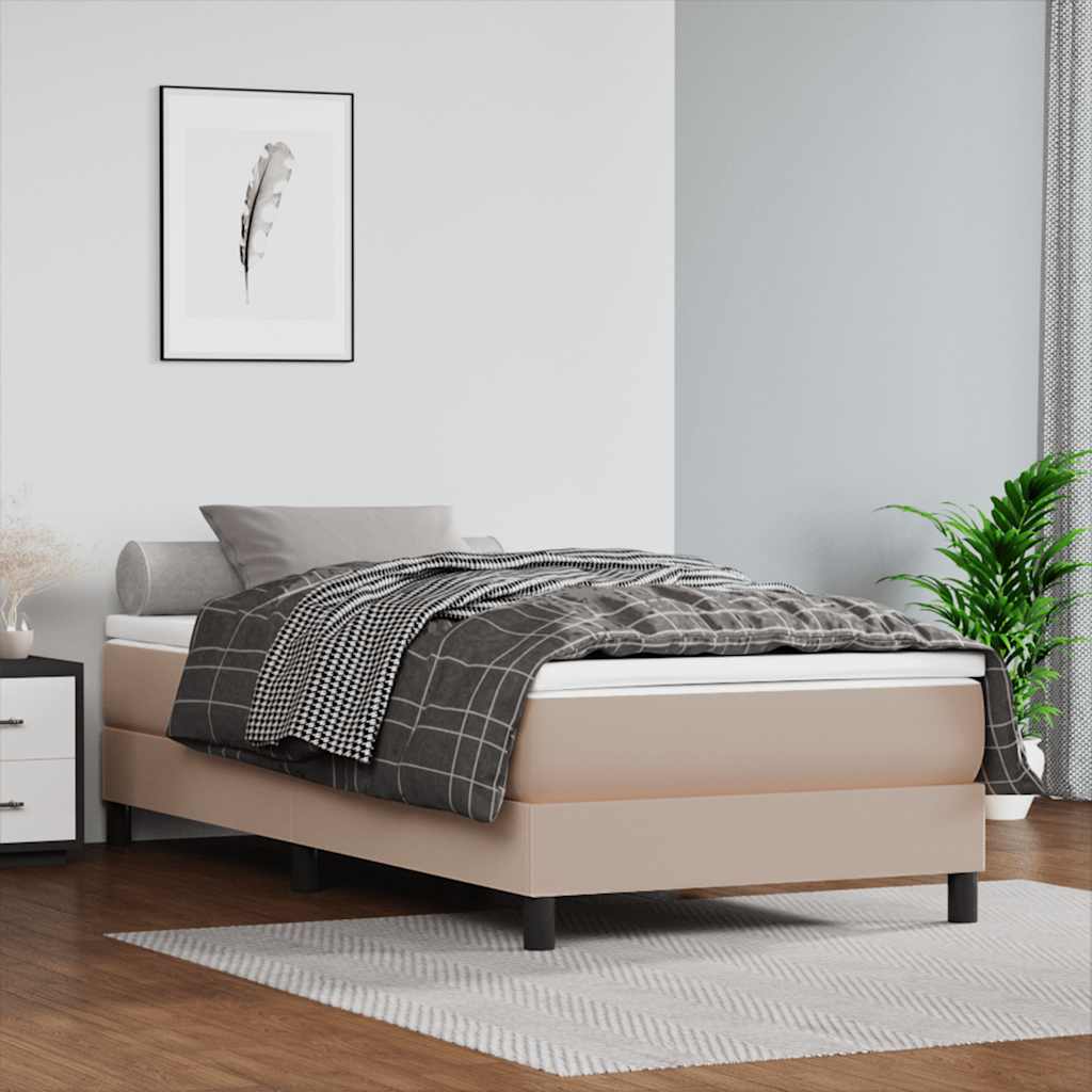 vidaXL Pocketveringmatras medium 80x200x20 cm kunstleer zwart