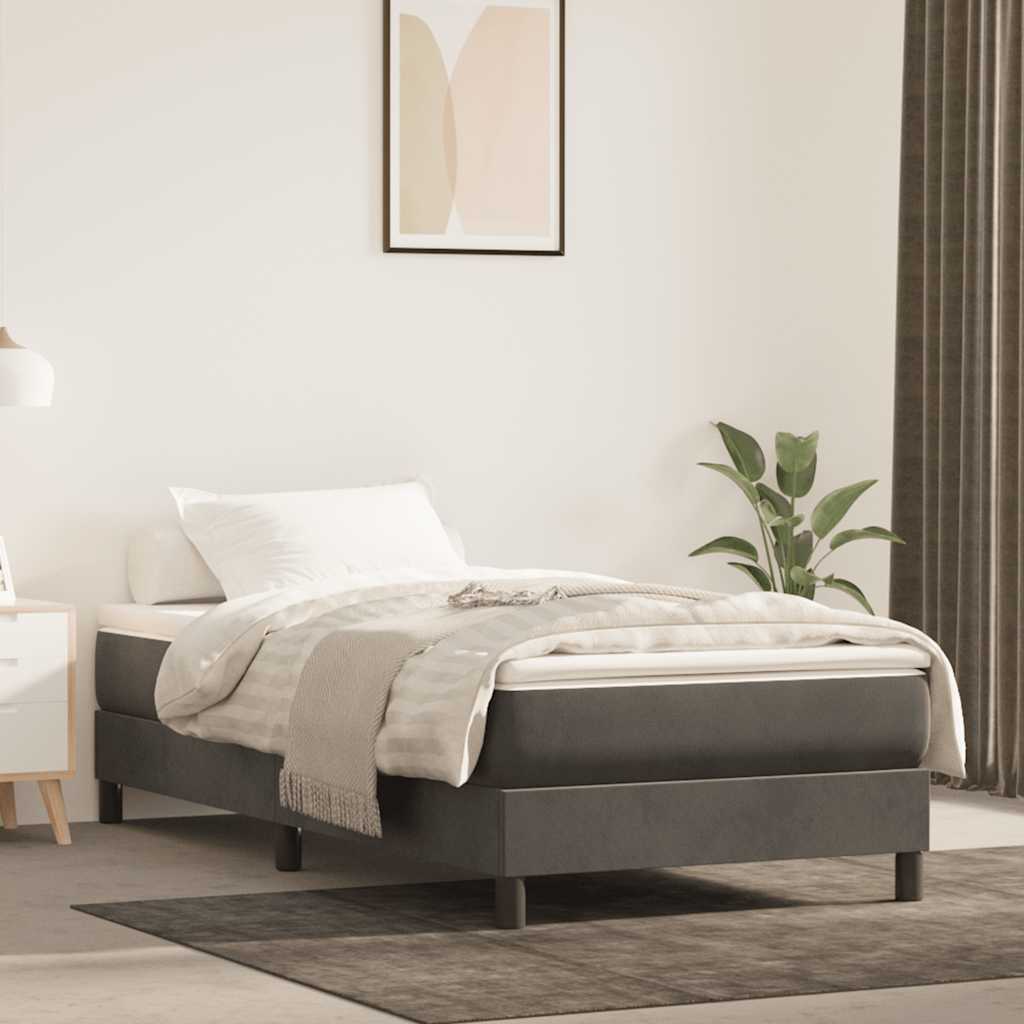 vidaXL Pocketveringmatras medium 80x200x20 cm fluweel lichtgrijs