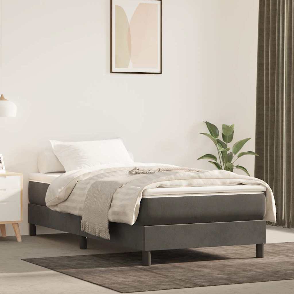 vidaXL Pocketveringmatras medium 80x200x20 cm fluweel lichtgrijs