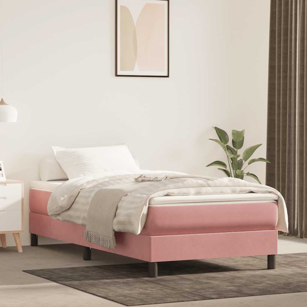 vidaXL Pocketveringmatras medium 80x200x20 cm fluweel lichtgrijs