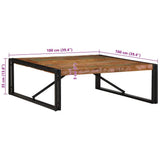 vidaXL Salontafel 100x100x35 cm massief ruw mangohout