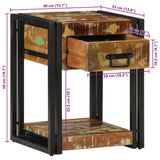 vidaXL Nachtkastje 40x35x50 cm massief ruw hout mango