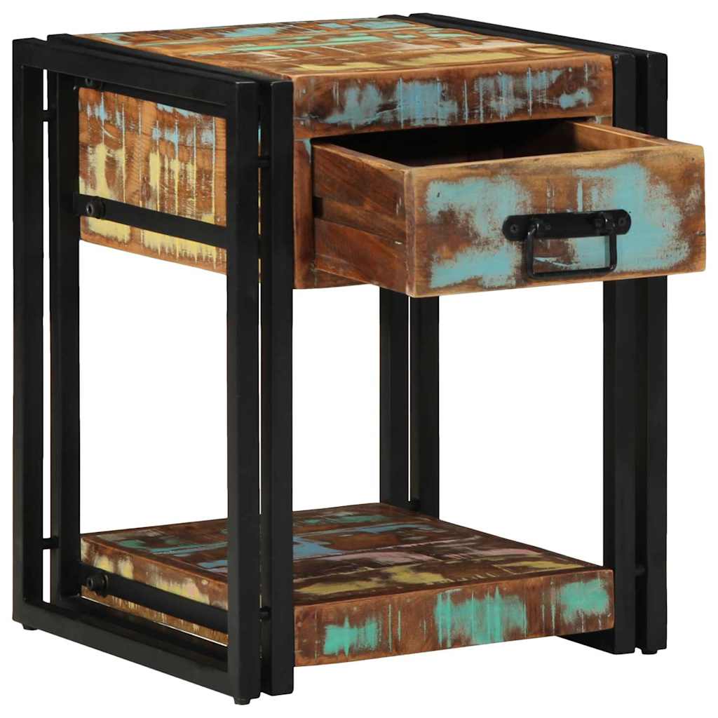 vidaXL Nachtkastje 40x35x50 cm massief ruw hout mango