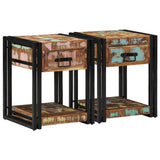 vidaXL Nachtkastje 40x35x50 cm massief ruw hout mango