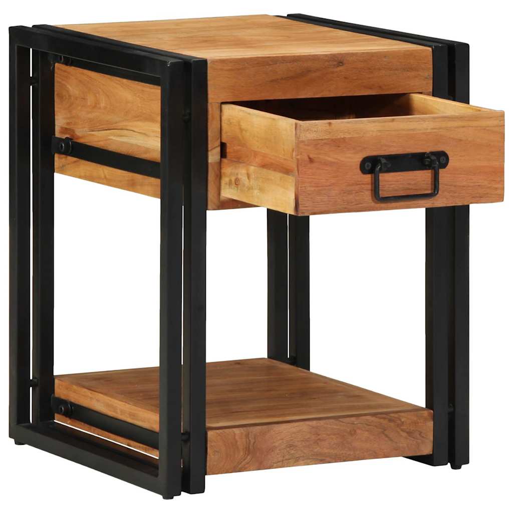 vidaXL Nachtkastje 40x35x50 cm massief ruw hout mango
