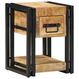 vidaXL Nachtkastje 40x35x50 cm massief ruw hout mango