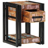 vidaXL Nachtkastje 40x35x50 cm massief ruw hout mango