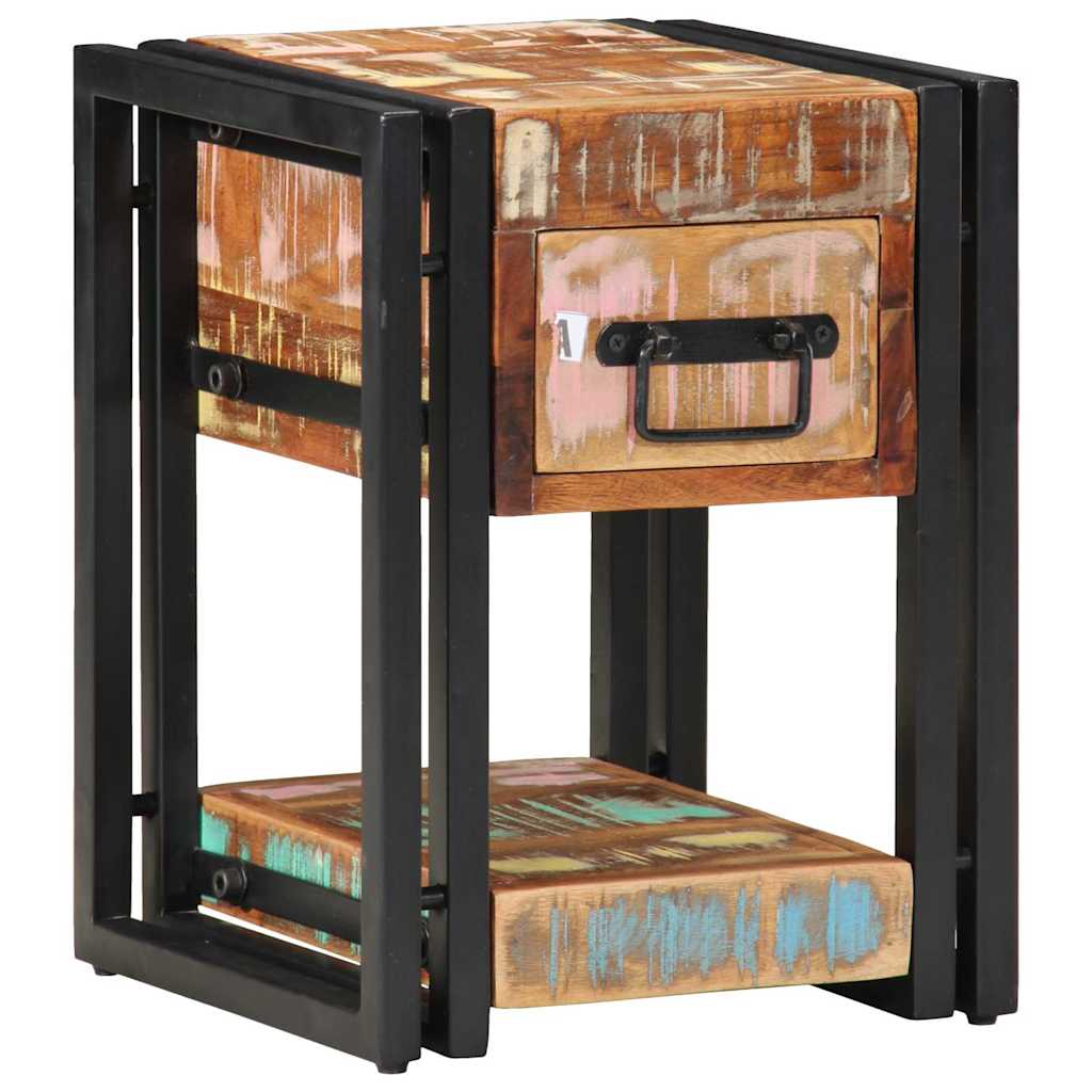 vidaXL Nachtkastje 40x35x50 cm massief ruw hout mango