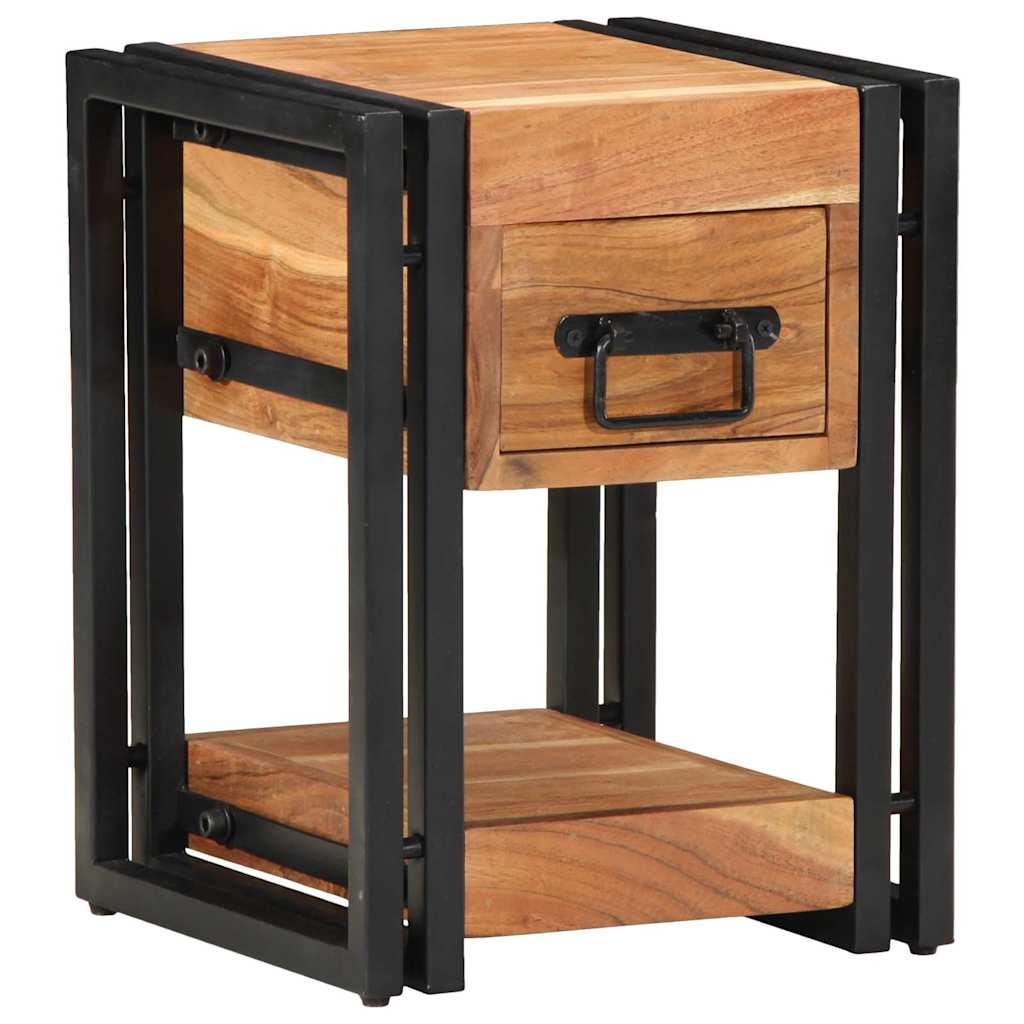 vidaXL Nachtkastje 40x35x50 cm massief ruw hout mango