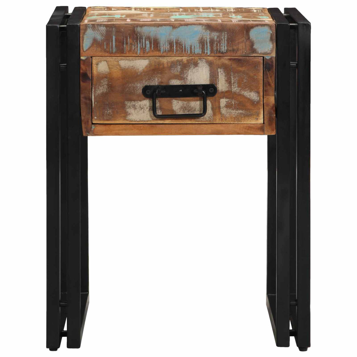 vidaXL Side Table Brown and Black 40x40x50 cm Solid Mango Wood