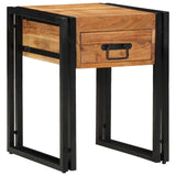 vidaXL Side Table Brown and Black 40x40x50 cm Solid Mango Wood