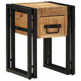 vidaXL Side Table Brown and Black 40x40x50 cm Solid Mango Wood