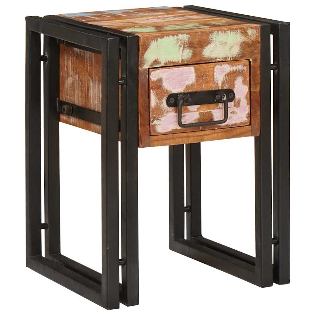 vidaXL Side Table Brown and Black 40x40x50 cm Solid Mango Wood